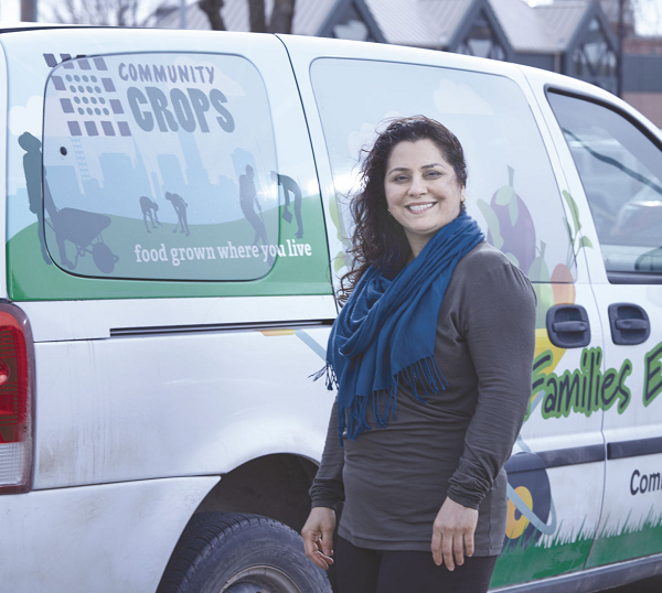 Lamya Ali with Community Crops mobile farmers market van