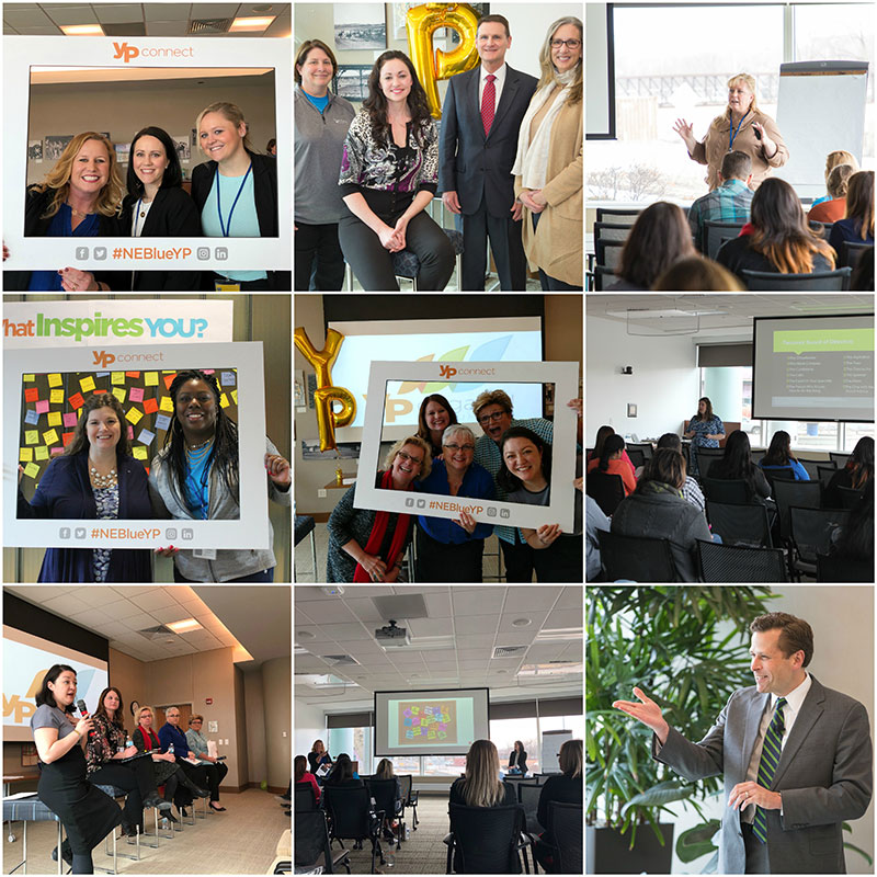 Collage of photos from BCBSNE YP Summit