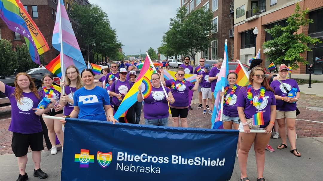 BCBSNE employees march in the Heartland Pride Parade